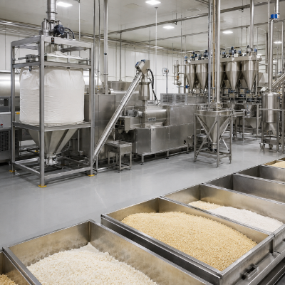 Raw material brief extrusion process