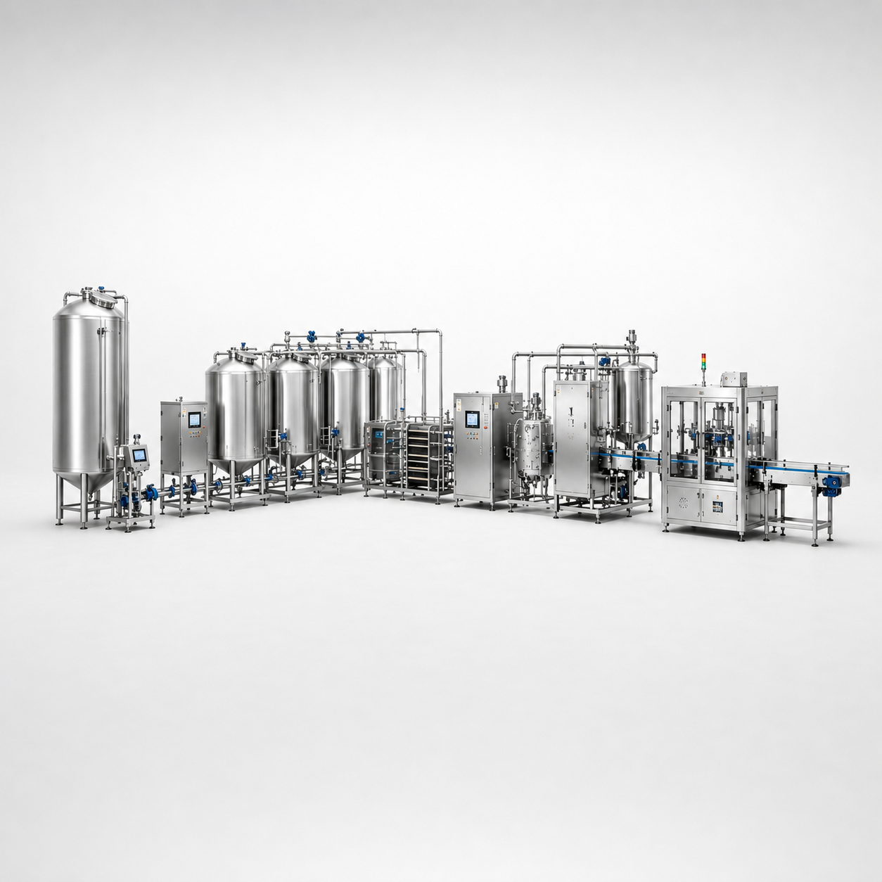 Main sterilization and aseptic filling line