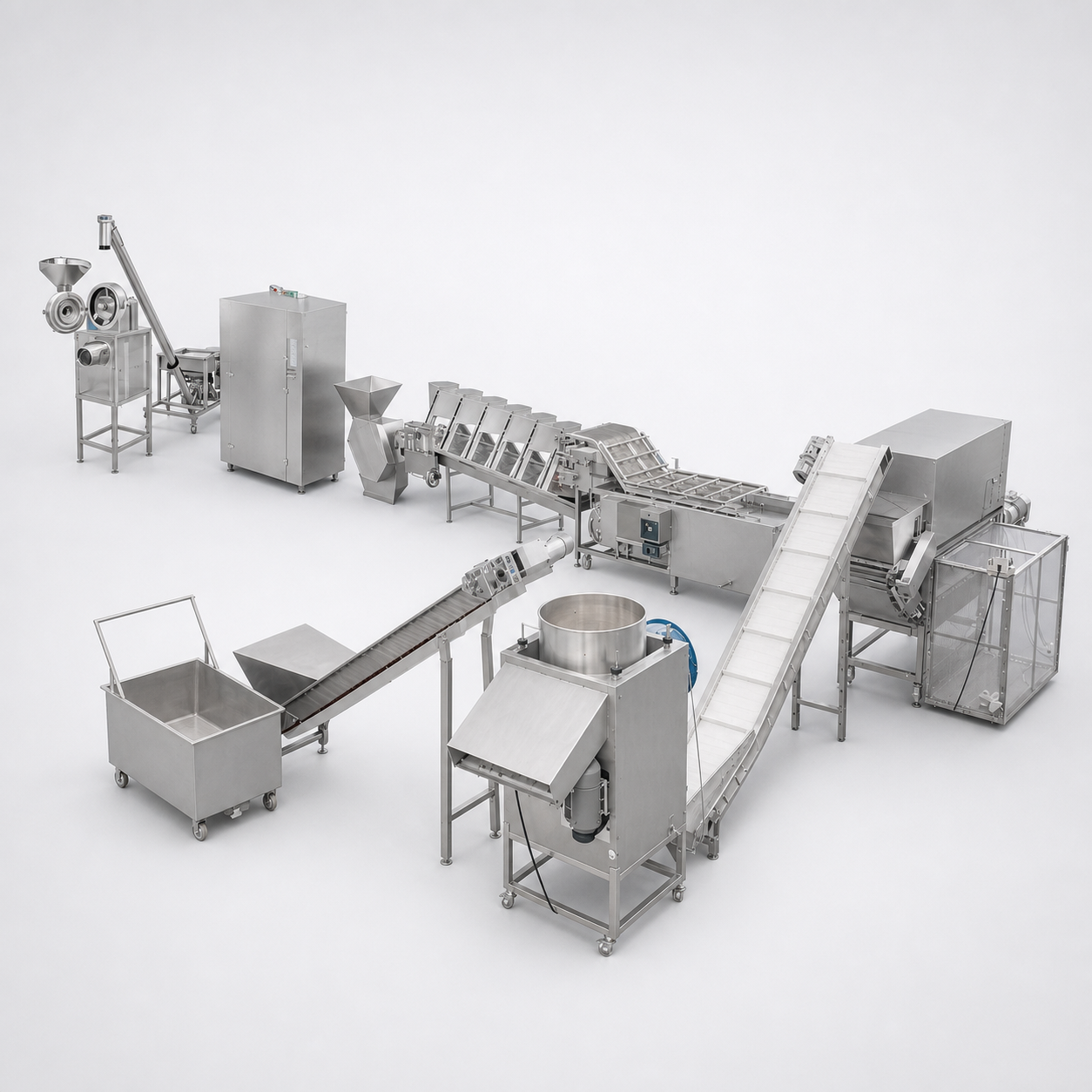 Client-supplied IQF quick-frozen food production line illustration