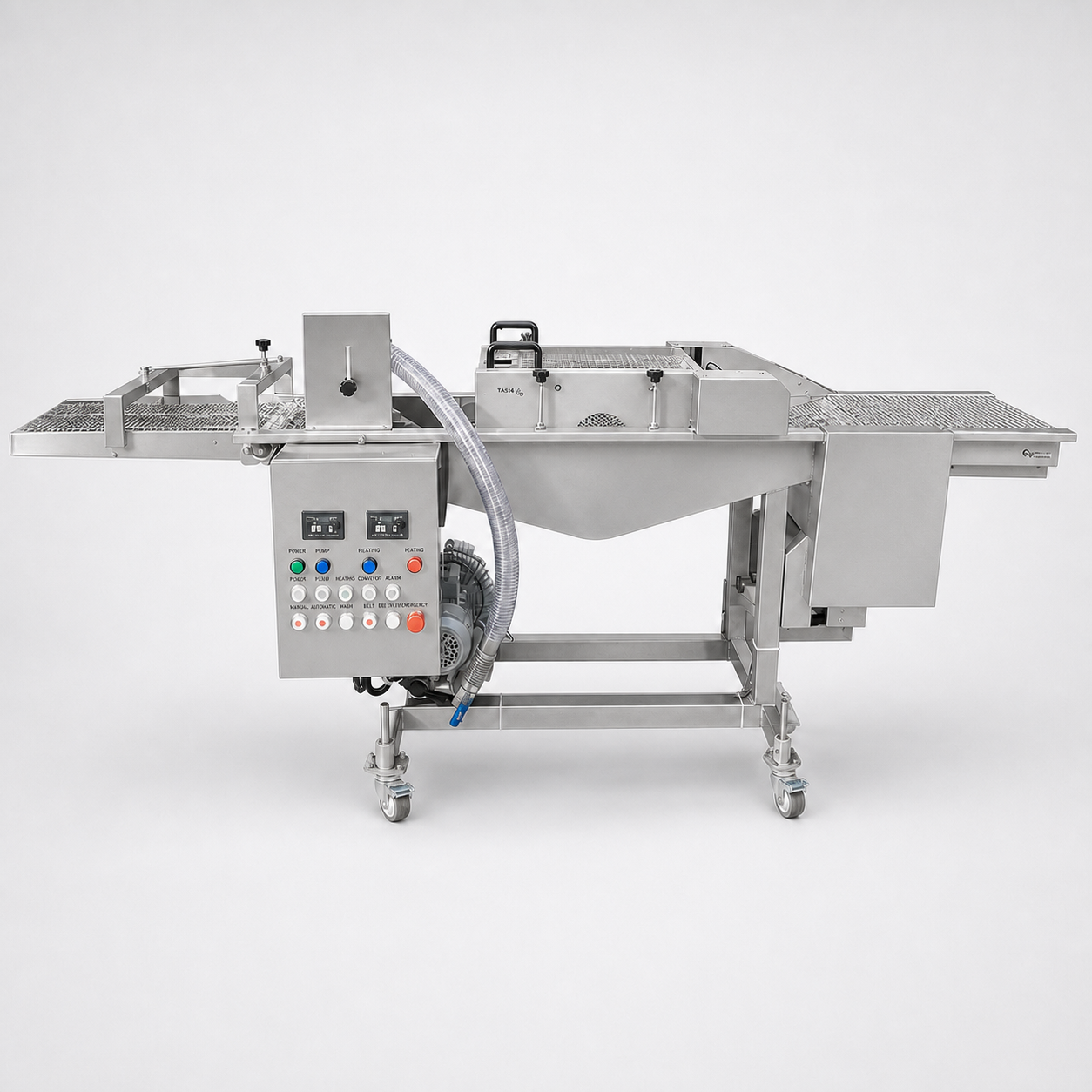 Batter application machine for chicken nuggets