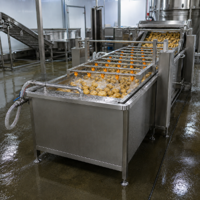 Washing and peeling process equipment