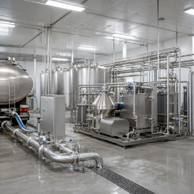 Shared milk processing front end equipment