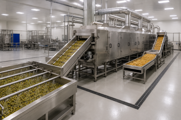 Food processing equipment production line acceptance controls
