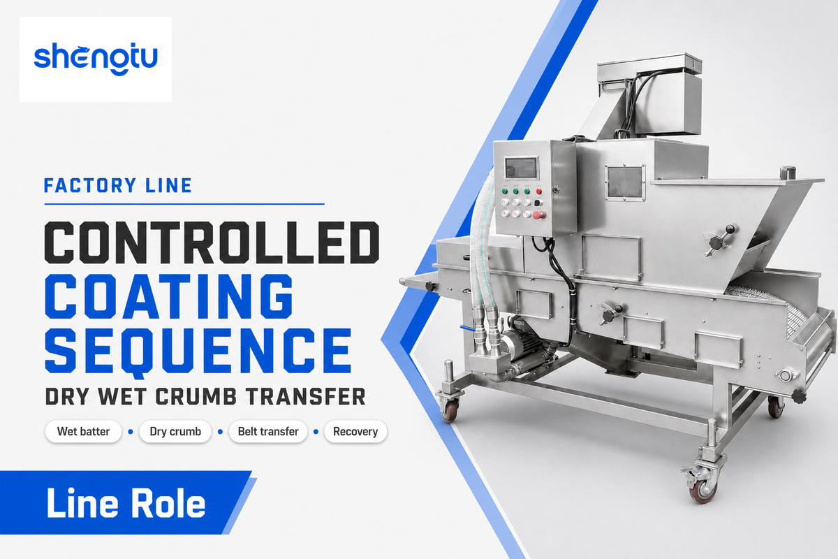 What A Battering & Breading Machine Does In A Factory Line — shengtumachinery.com