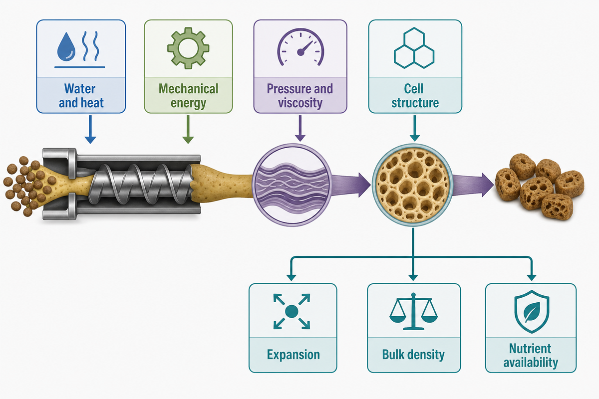 What Food Extrusion Changes Inside a Pet Food Extruder: Structure and Nutritional Quality — Shengtu