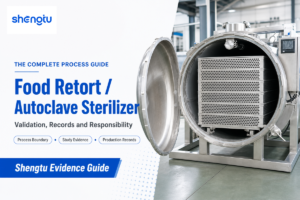 Food retort and autoclave sterilizer guide for industrial thermal processing