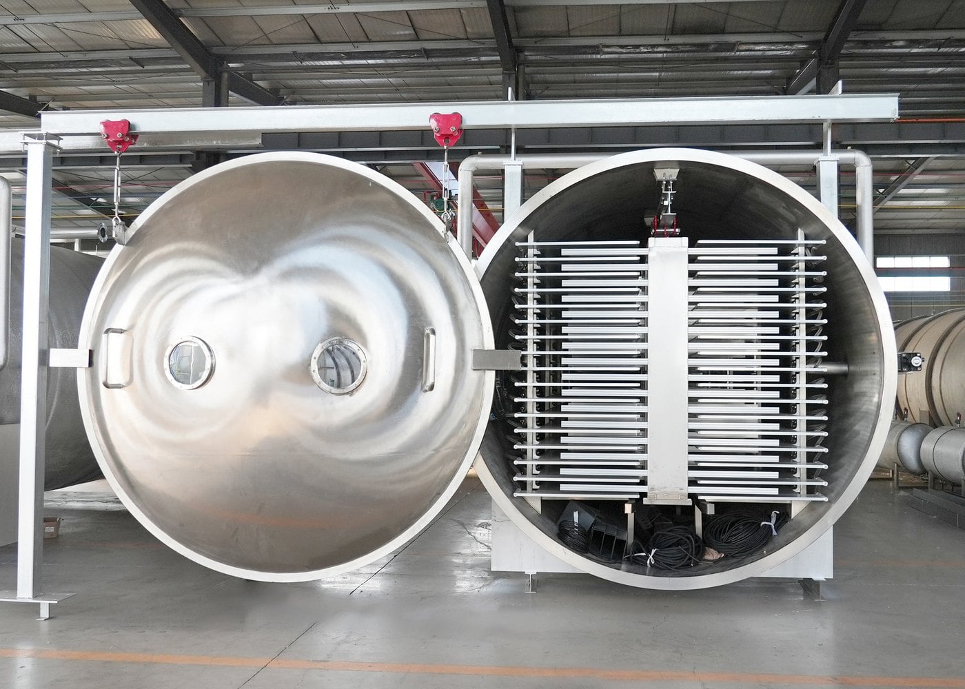 Vacuum Freeze Dryer Factory Build and Chamber Shelves