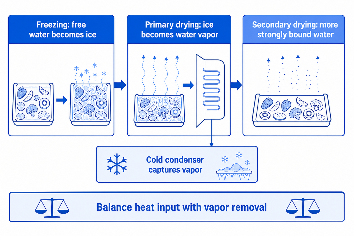 How Freeze-Drying Works: Freezing, Primary Drying and Secondary Drying — Shengtu