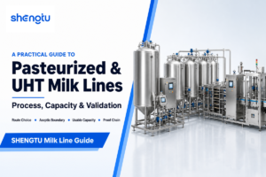Pasteurized and UHT milk lines diverge at cold-chain or aseptic packaging commitments — Shengtu buyer guide
