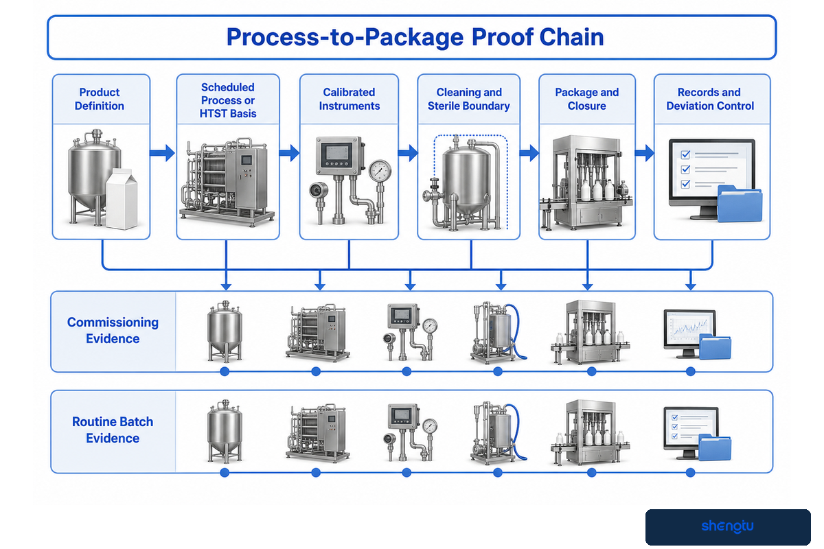 Release evidence connects product, process, package, instruments and records — CFIA aseptic guidance