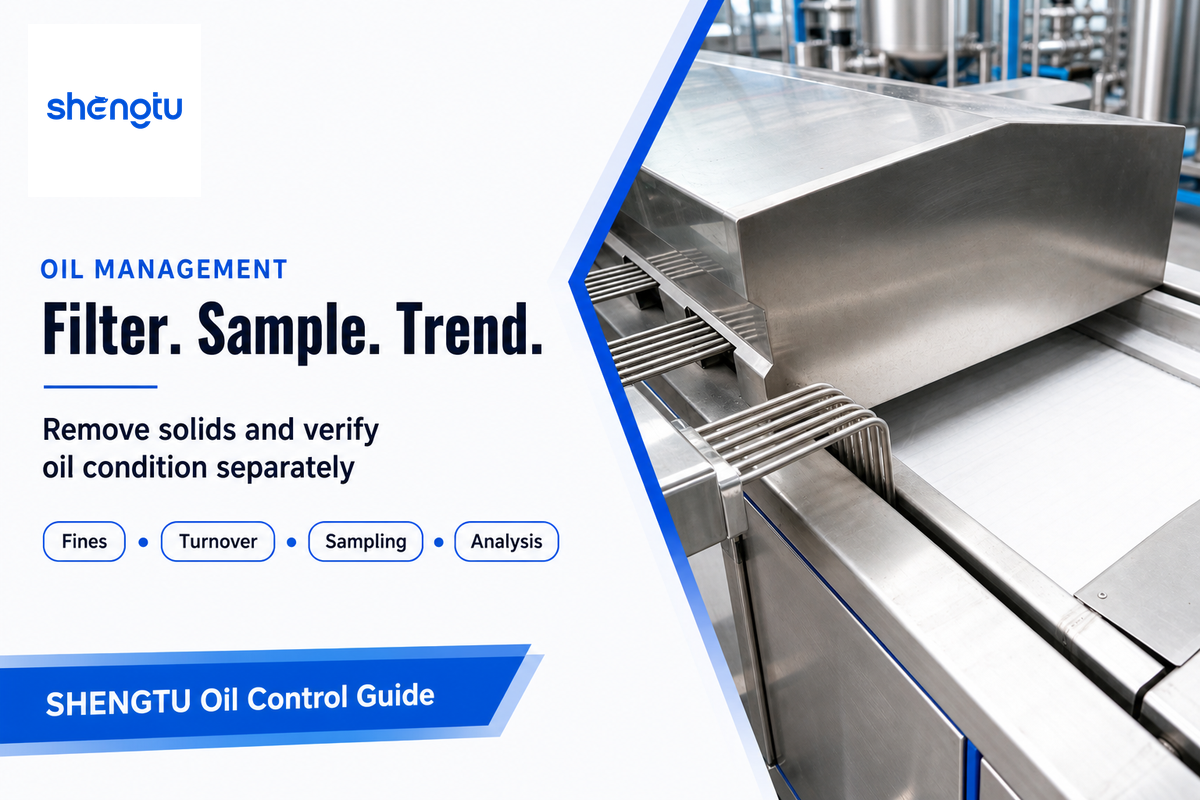Continuous fryer oil management combines filtration, fines removal, sampling and analytical evidence